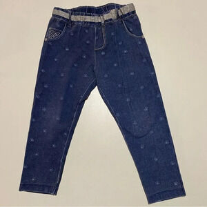 Mayoral leggings size 24 M; metallic silver and floral accents.